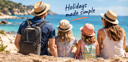 Family enjoying a sunny beach holiday